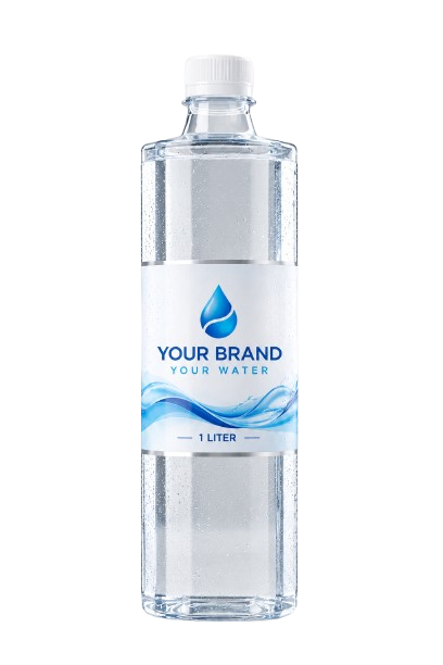 Premium bottle design mock-up with placeholder branded label